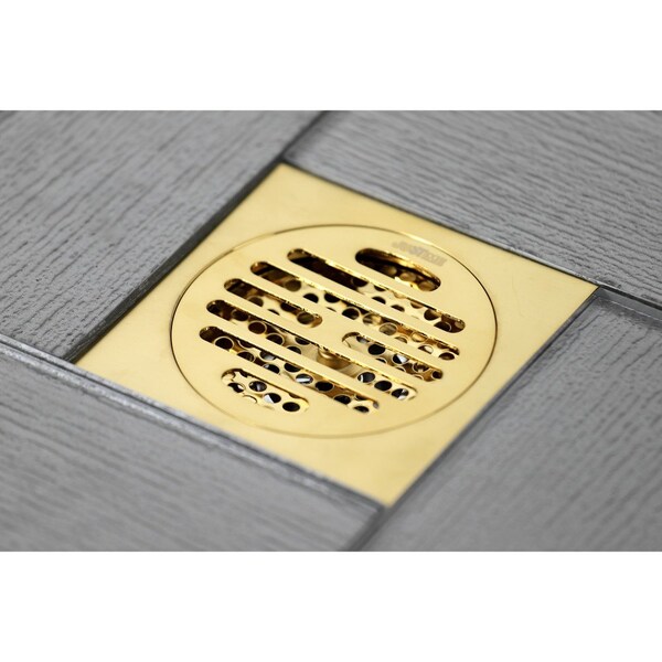 BSF4262BB Watercourse Symmetric 4 Square Grid Shower Drain, Brass